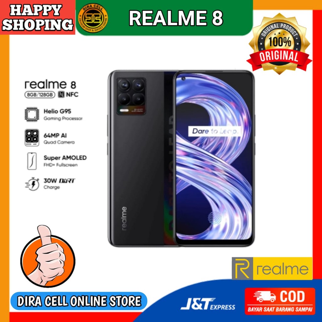 HP HANPHONE REALME 8 RAM 8GB ROM 128GB ANDROID GARANSI RESMI 1 TAHUN INDONESIA