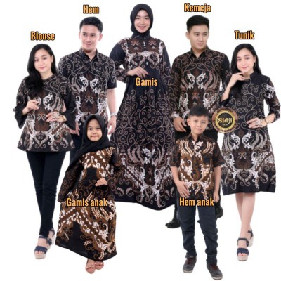 Batik Couple Keluarga Sania Ruffle Ori Ndoro Jowi Dnt Motif Mahkota Putih