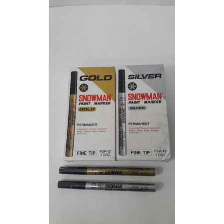 

Spidol permanen marker SNOWMAN gold silver