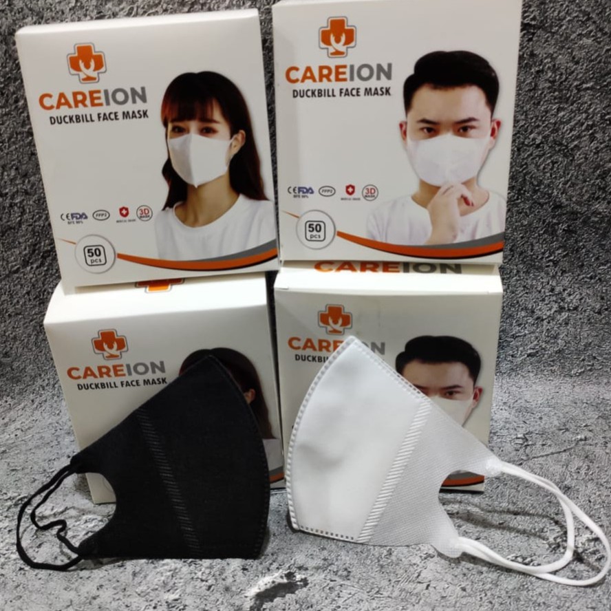 MASKER DUCKBILL DEWASA isi 50pcs | DUCKBILL PUTIH ORIGINAL | DUCKBILL CAREION