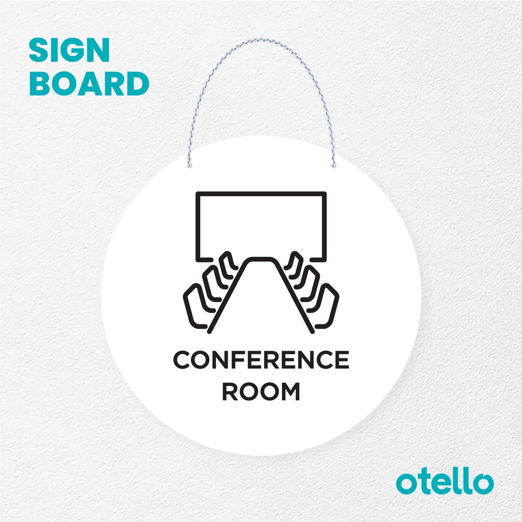 Otello Sign Conference Room Signage Board Acrylic Papan Gantung Label Akrilik Rantai Petunjuk Toko Modern Minimalist Kafe Restoran Kantor Gedung Cafe