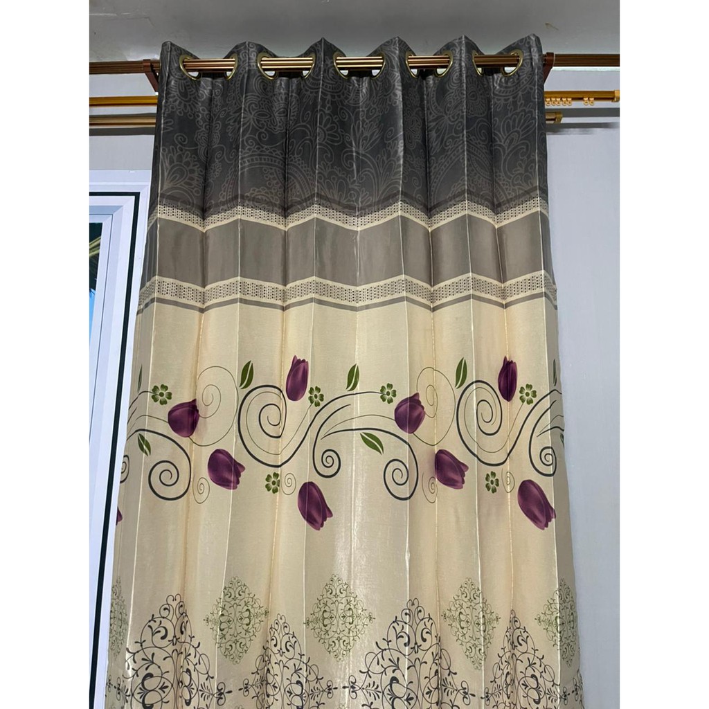 Gorden Blackout Isabela P 250cm L 100cm -Tirai Pintu Motif Bunga Cantik -Interior Ruang Tamu Lengkap