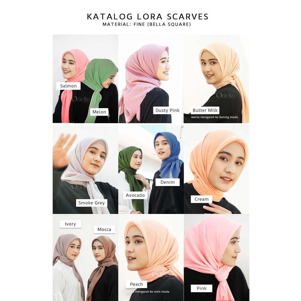 LORA HIJAB  SCRAVES VINE/POLLYCOTTON WARNA AVOCADO ( PREMIUM LORA) DAILY HIJAB /KERUDUNG SEGI EMPAT