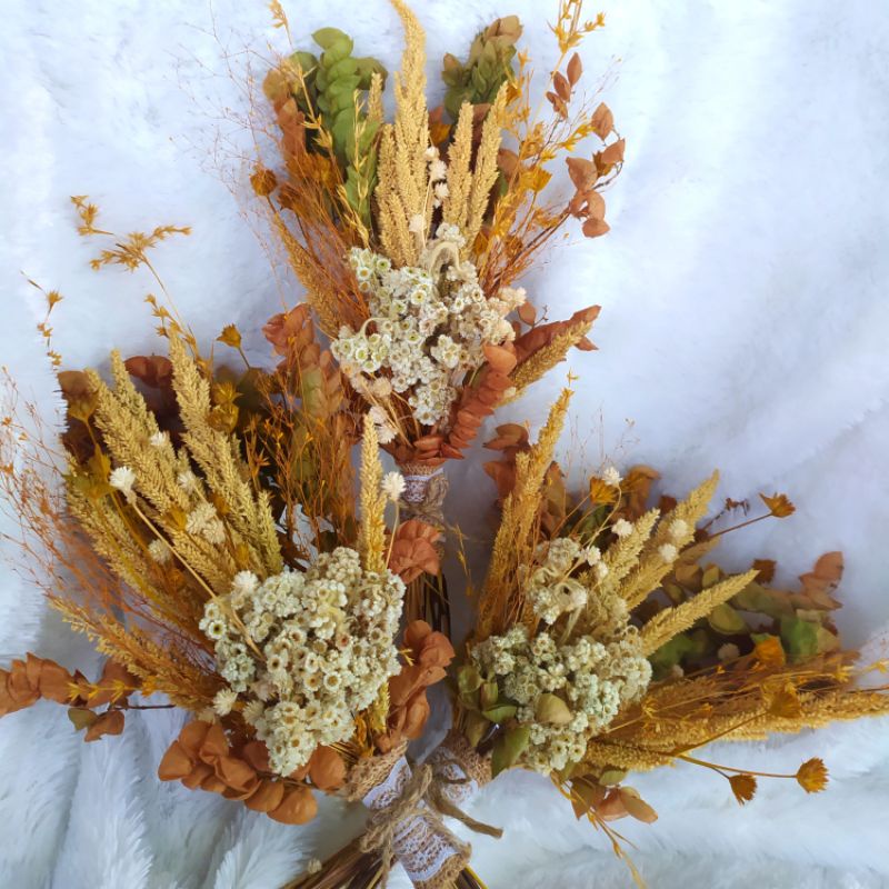 BUKET BUNGA KERING / RUSTIC BOUQUET DEKORASI WEDDING LAMARAN - BUNGA FOTO PRODUK