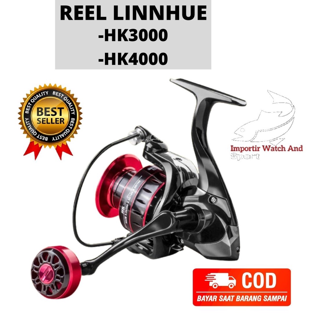 Riil pancing murah LINNHUE HK 3000 4000 Series Reel Pancing Fishing Reel 5.2:1 Gear Ratio 8Kg  BISA 