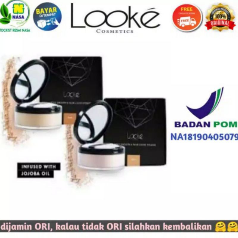 ( exp 08.2026 ) LOOKE HOLY SMOOT & BLUR POWDER 20g - BEDAK TABUR LACOCO ORIGINAL NASA-DIJAMIN ORI -G