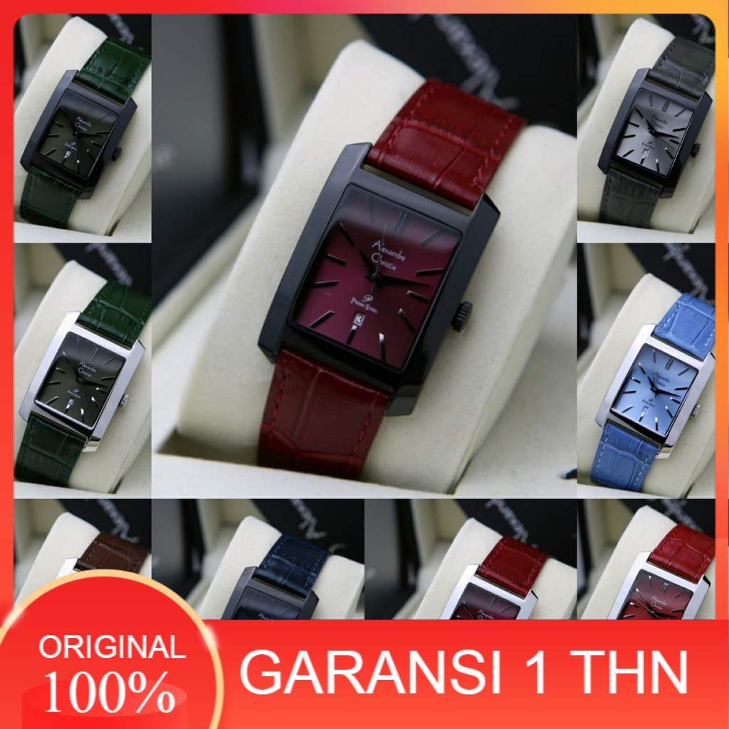 JAM TANGAN WANITA ALEXANDRE CHRISTIE AC 1022 AC1022 BLACK BLUE ORIGINAL