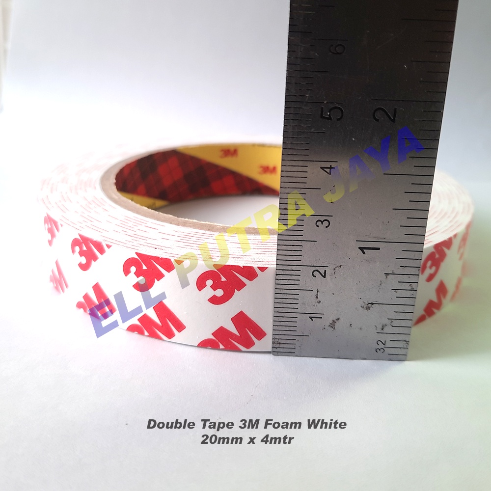Double Tape 3M foam Putih 20mm x 4mtr