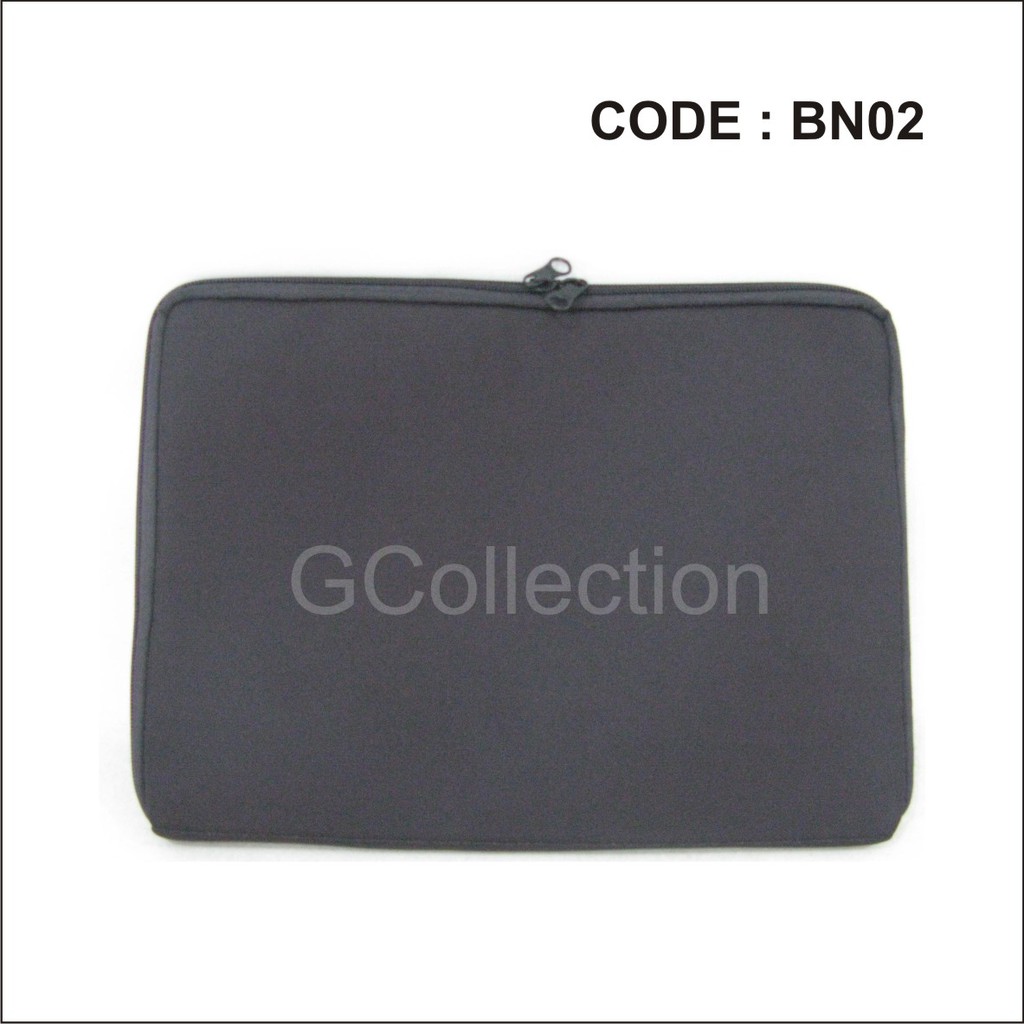 Tas laptop softcase/ sleeve case hitam polos MOHAWK code BN02 resleting full dan resleting tidak full size 10, 13, 14, 15, 17 Inch