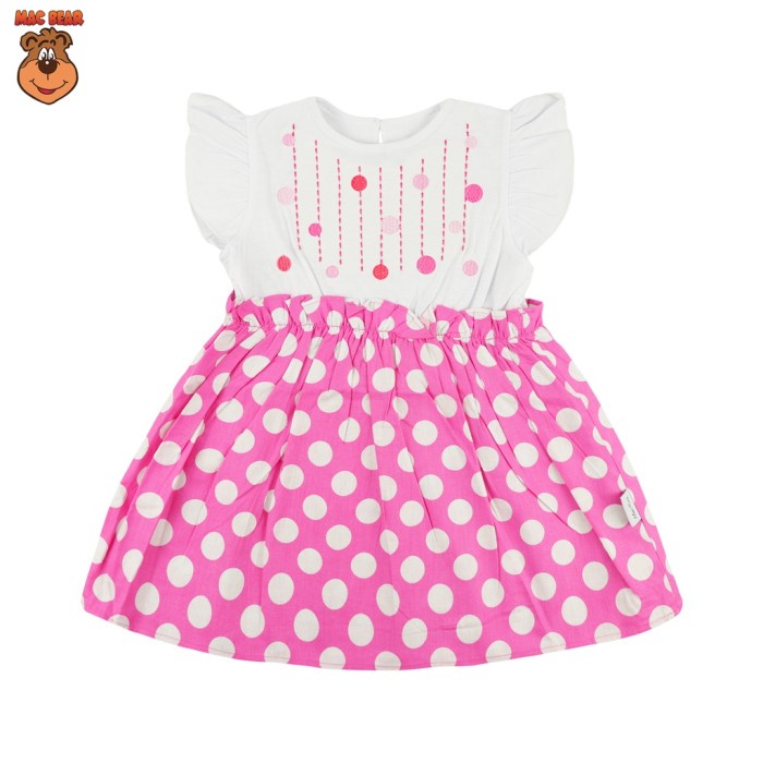 MacBee Baju Anak Perempuan Dress Anak Princess Gisela Polkadot - Pink, Size 1