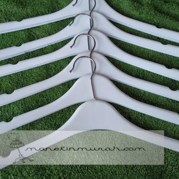 ➦ Hanger Plastik Putih/Hanger Butik - Natural ←