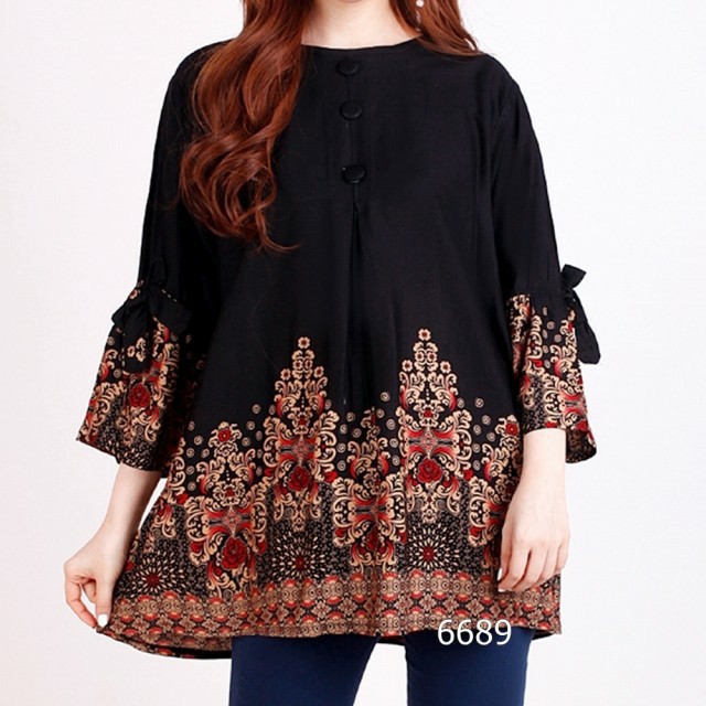 Atasan Baju Kemeja Sri Batik Jumbo Big Size Perempuan Cewe Murah Bagus