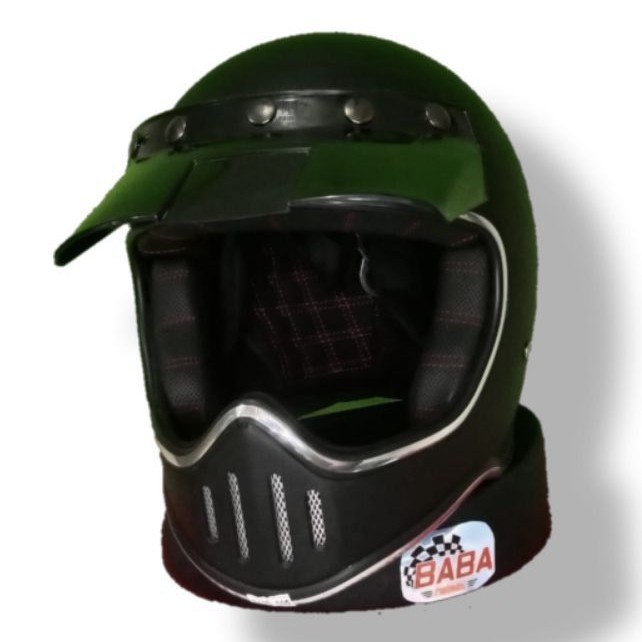 Helm Cakil Fino Lubro Solid Black Doff Black Glossy