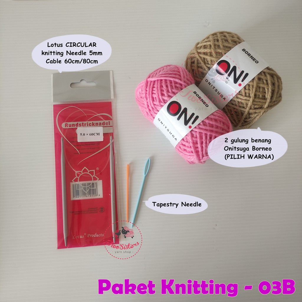Paket Rajut Pemula/ Merajut Pemula/ Perajut Pemula - Knitting 03B