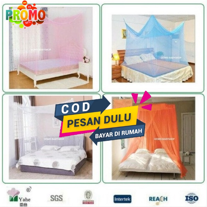 KELAMBU KOTAK GANTUNG POLOS Ukuran 150x200 / KELAMBU SINGLE