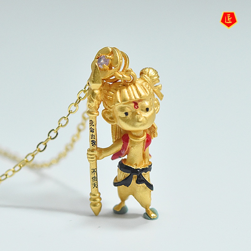 [Ready Stock]Nezha Gold Pendant Cartoon Cute All-Match