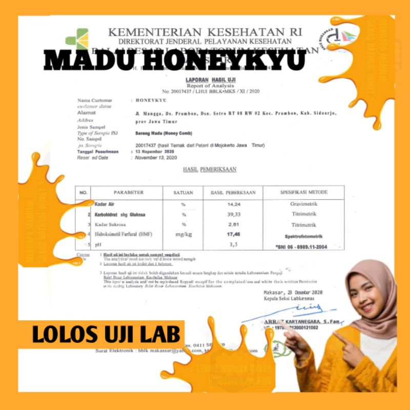 Madu Murni Asli - Hello honey 500 gram (Manis) Natural Raw Honey