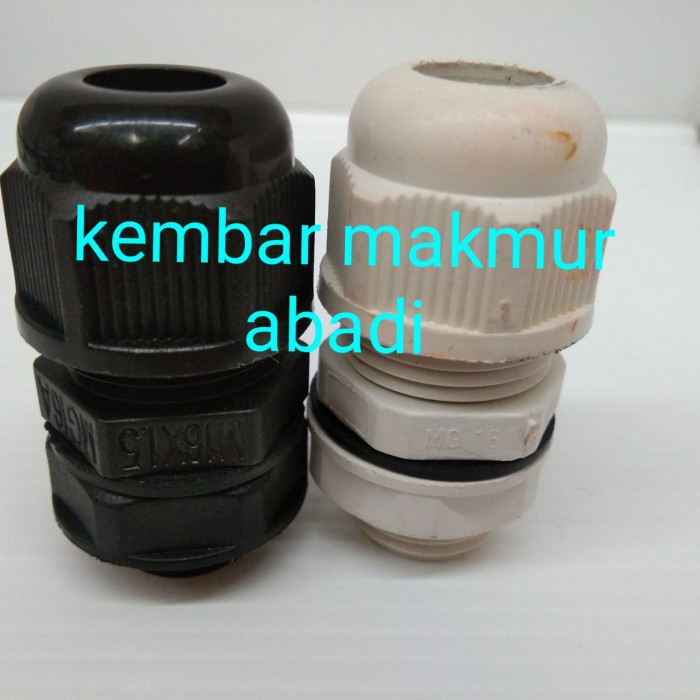 KABEL GLAND MG-16 PVC NYLON / GLAND KABEL MG16 PUTIH / HITAM / CABLE GLAND MG 16 / KABEL GLEN MG16