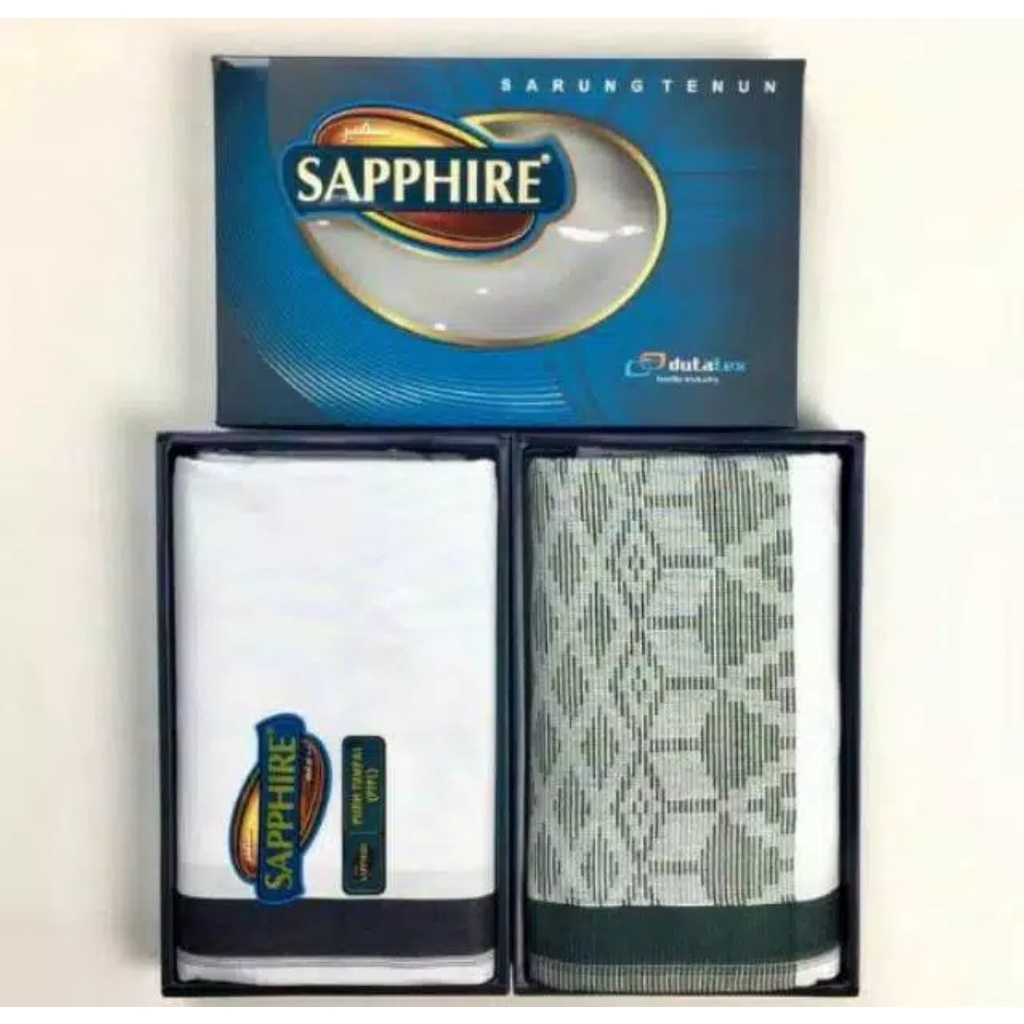 Sarung Sapphire Putih Polos Sarung Berkualitas Adem dan Lembut