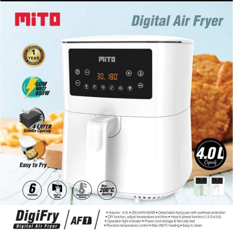 Mito AF 1 Air Fryer Penggorengan Elektrik Alat Menggoreng Tanpa Minyak