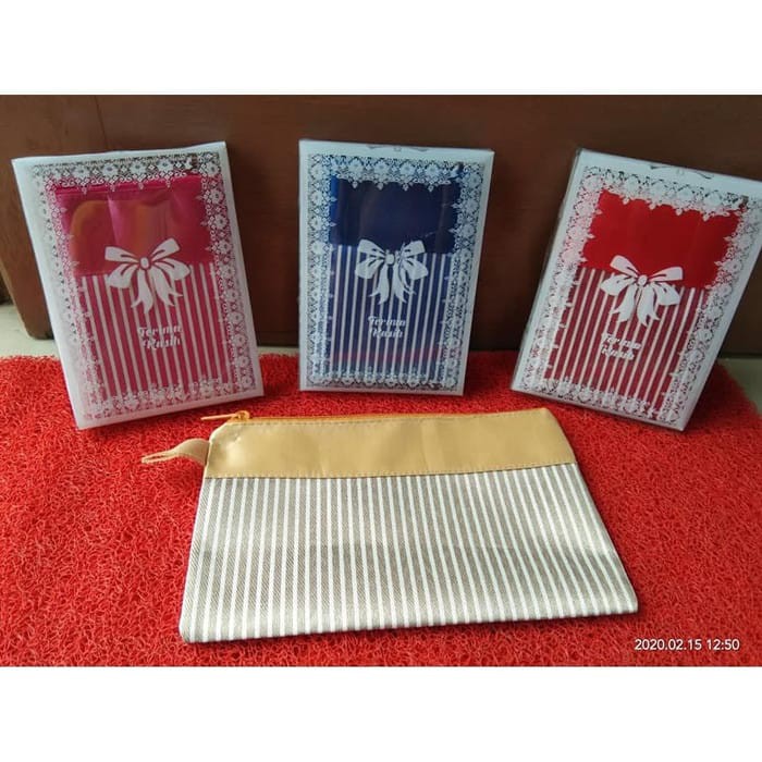 SOUVENIR PERNIKAHAN DOMPET SALUR KEMASAN MIKA MOTIF [ BONUS KARTU UCAPAN TERIMA KASIH