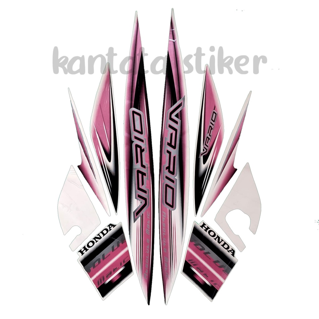 stiker striping motor honda vario cw 110 2008 putih-pink
