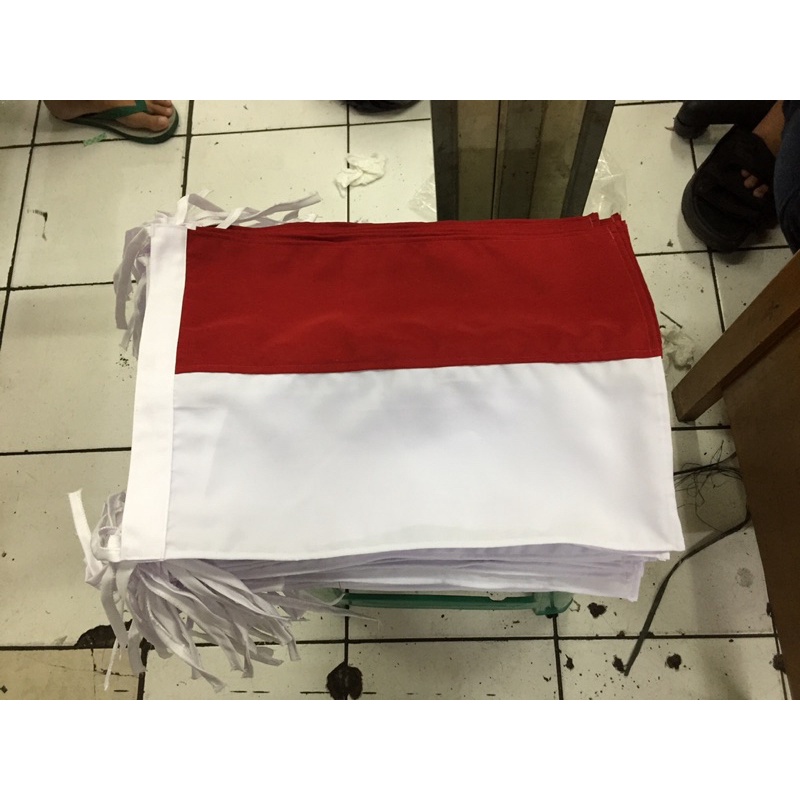 Bendera merah putih 30x40 cm untuk kendaraan bendera mobil bahan katun sanwos