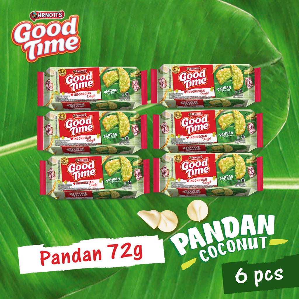 

Arnott's Good Time Cookies Pandan Coconut 72gr x 6 Pieces