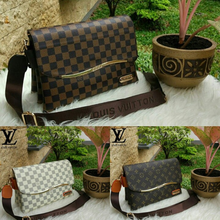 Hot Sale Tas Fashion Branded Selempang LV Lois Vuitton Motif Damier Mono Azzure