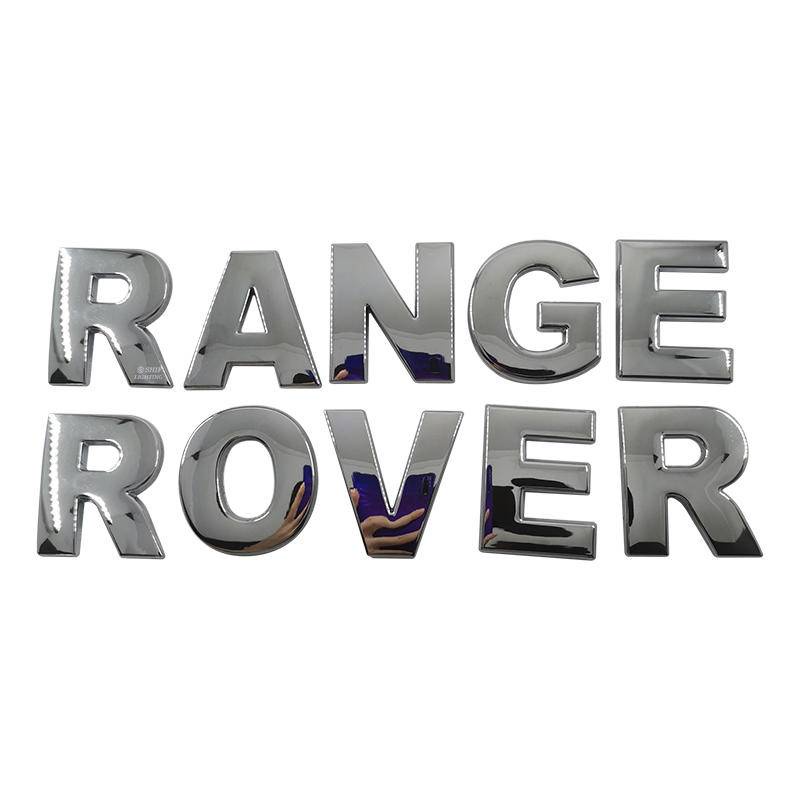 RANGE ROVER Hood Emblem DIY Letter 45mm Chrome/Black Car Decals Stickers