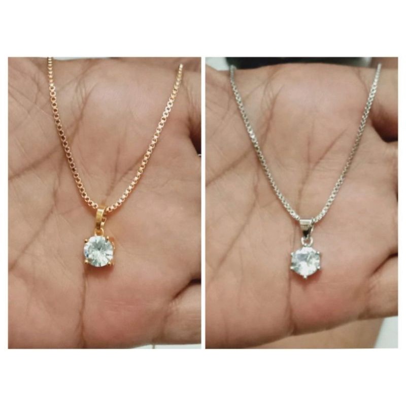 RAL44. Kalung xuping wanita lapis emas dgn mata zircon UK 45 cm itali