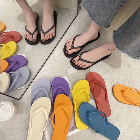 Sandal Jepit Polos Sandal Jepit Wanita Polos Anti Slip Sandal Rumahan / Sendal Flipflop Full Color / Sendal Spon Warna Warni