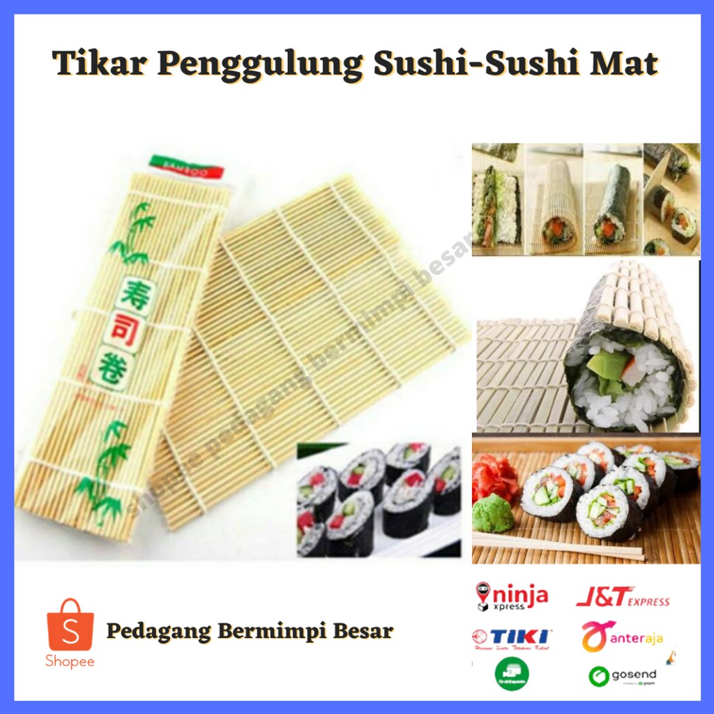 Tikar Penggulung Sushi /Sushi Mat Bamboo/Tirai Bambu untuk Sushi/Mat Sushi/ Sushi Roller