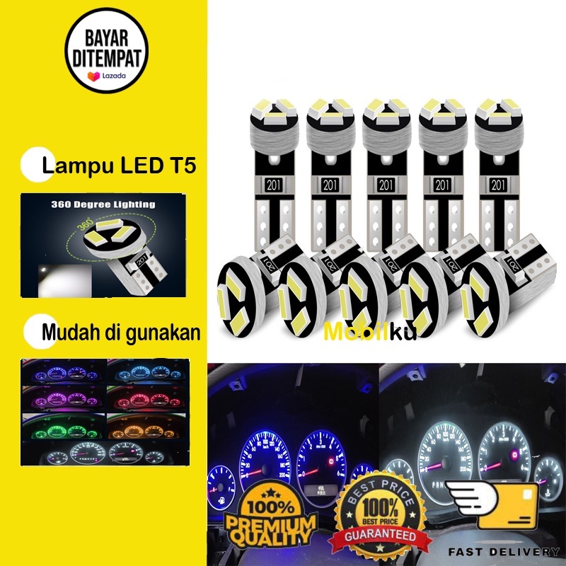 [BISA COD] Lampu LED T5 Speedometer Dashboard 3 SMD 1210 Model Jamur Mobil Motor