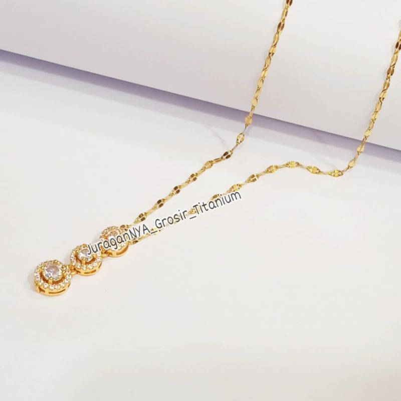 KALUNG TITANIUM SUSUN DIAMOND 01AV SUPER MENAWAN ANTI KARAT&amp;ANTI LUNTUR