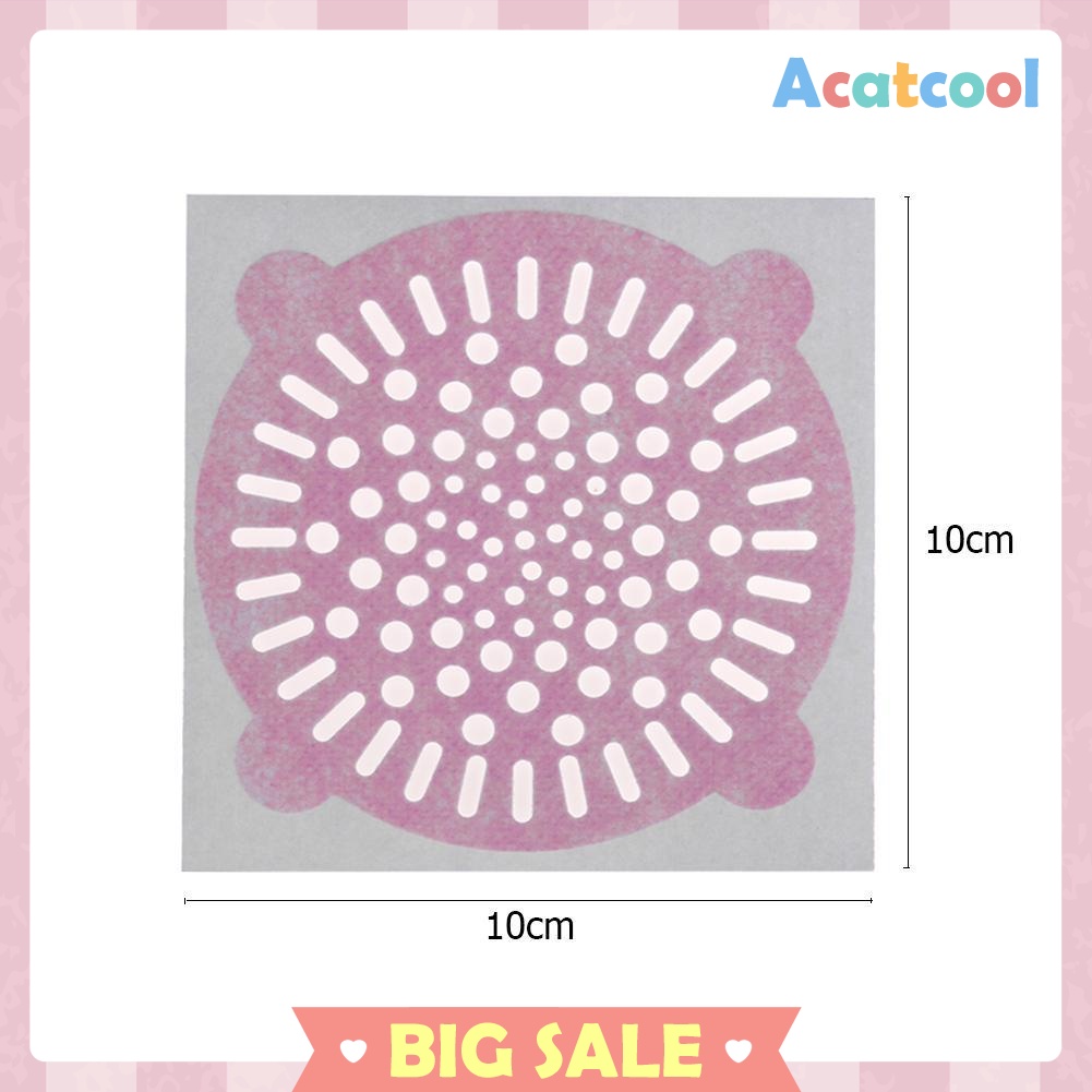 10pcs Disposable Hair Filter Drain Stickers Self-Adhesive Bath Cover Net