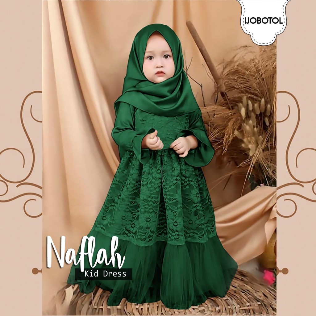 MAXI DRESS NAFLAH BRUKAT KID dM / GAMIS NAFLAH ANAK 2-4TH