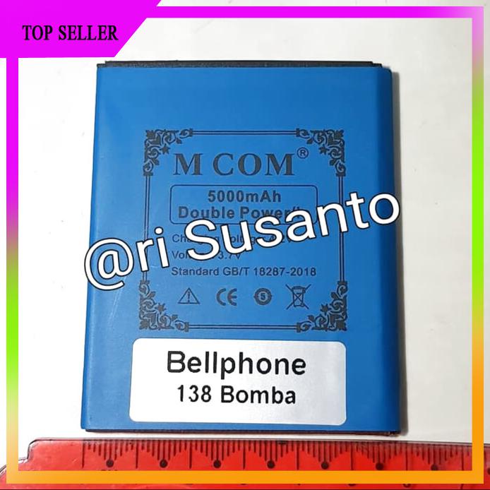 ACC HP BATERAI MCOM BELLPHONE BP138 BP 138 BOMBA DOUBLE POWER 5000MAH