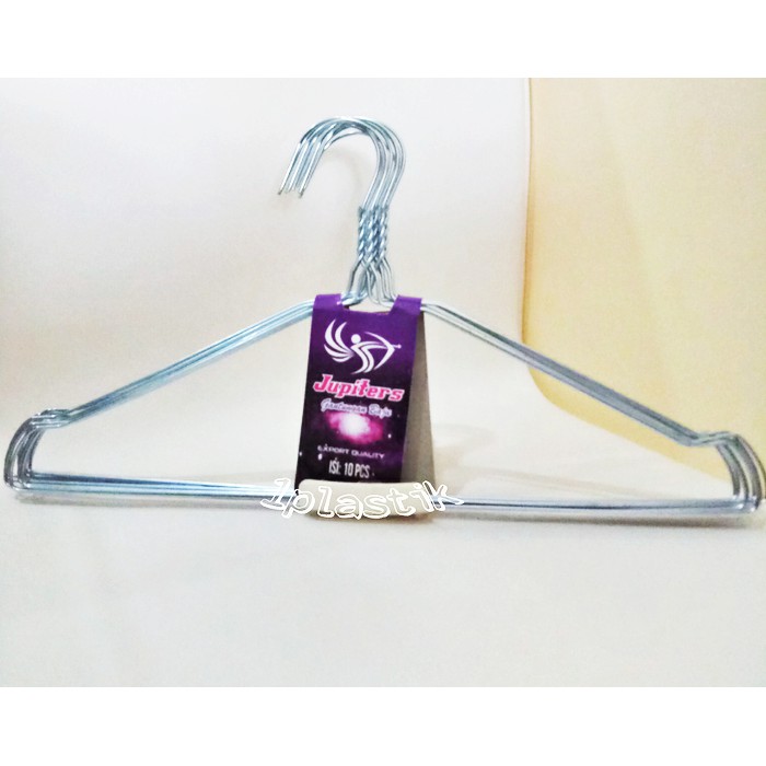 Hanger Kawat Stainless 1 pack isi 10pcs (1kg 30 pcs) / gantungan baju celana underwear topi rak set