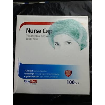 SPECIAL PROMO - Nurse Cap / PENUTUP KEPALA / HAIR NET ONEMED ASLI ORIGINAL buat APD isi 100pcs