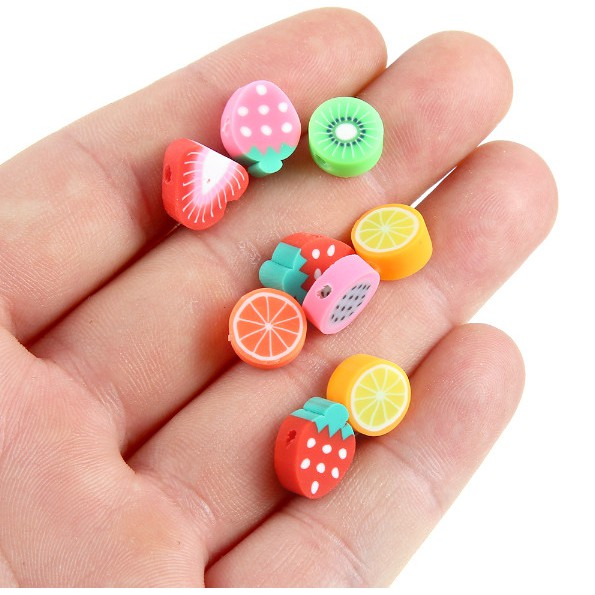 50 Pcs Manik-Manik Polymer Clay Aneka Warna Bentuk Hewan Untuk Membuat Perhiasan Kalung Gelang Dan Anting