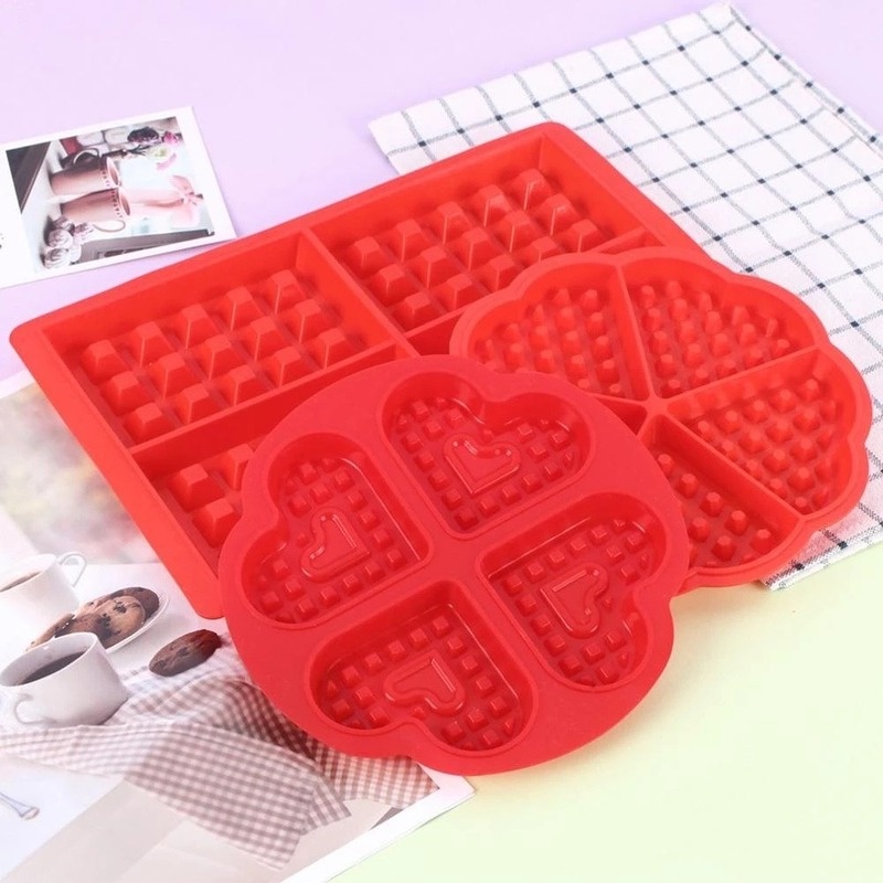 Cetakan Waffle / Muffin Diy Anti Lengket Reusable