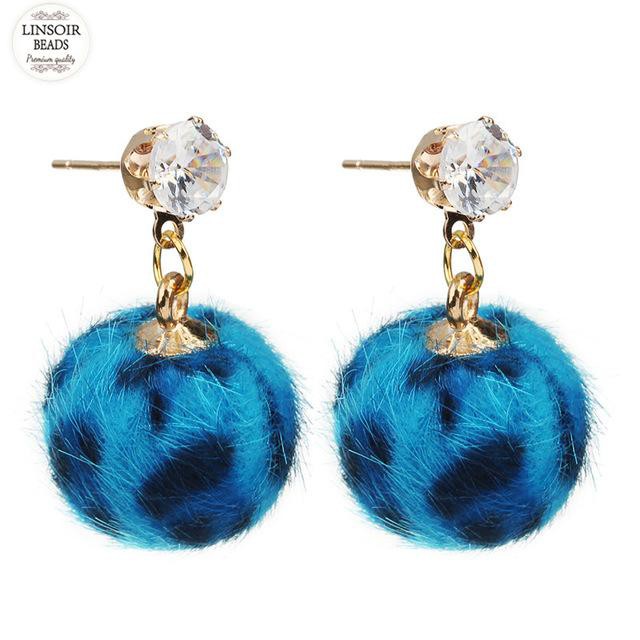 Anting Fashion Wanita Kekinian Model Bola Motif Leopard 216