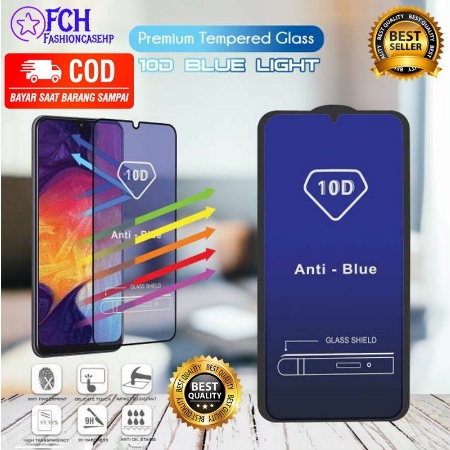 ANTI BLUELIGHT TEMPERED GLASS 10D FULL COVER XIAOMI ALL TYPE + Packing Kardus dan Tisu