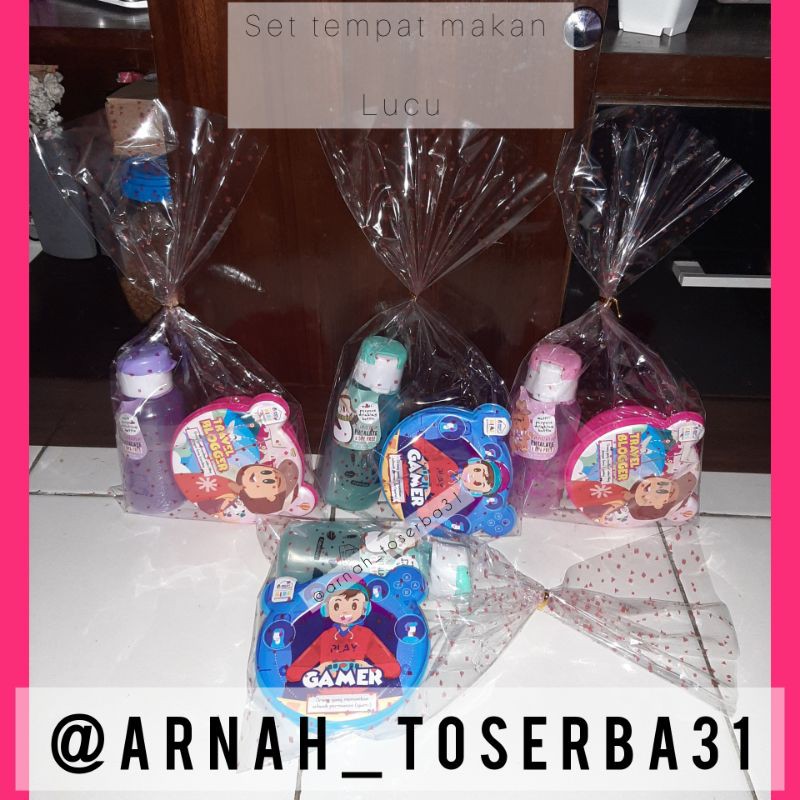 SET MAKAN ANAK-Tempat makan anak/kotak makan/kotak makan Souvenir murah