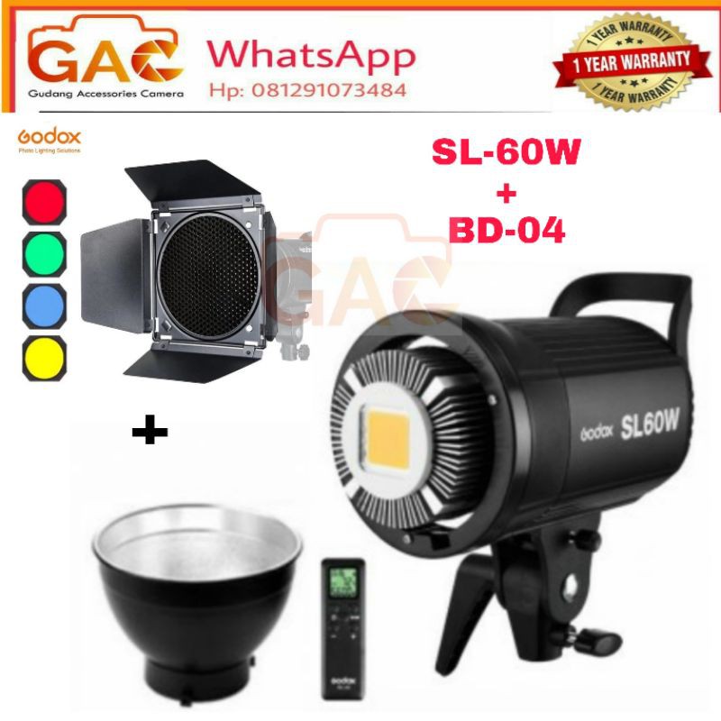 paket GAC lampu GODOX  SL-60W+BARNDOR BD-04