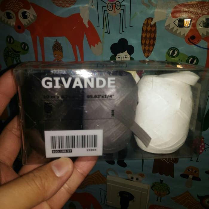 

Givande Pita Kado bahan Plastik 20m x 0.7cm isi 3 Roll Warna B G W