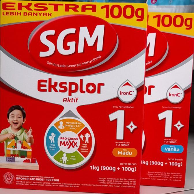 

[[BISA COD]] Susu SGM EKSPLOR 1 Plus rasa Madu / Vanilla 900 gr exp 2022-2023 BERMUTU Kode 902