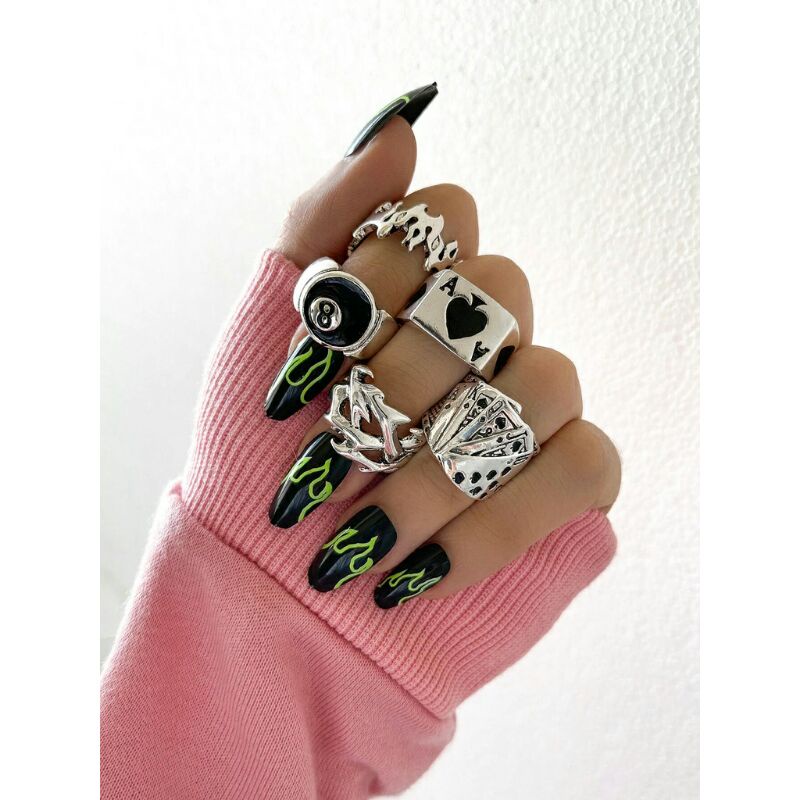 5pcs cincin punk