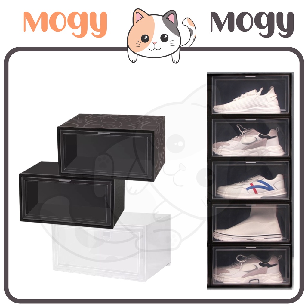 MOGYMOGY HL0196 Kotak Tempat Penyimpanan Sepatu Transparan Premium Tebal Besar Sneaker Storage Plastik